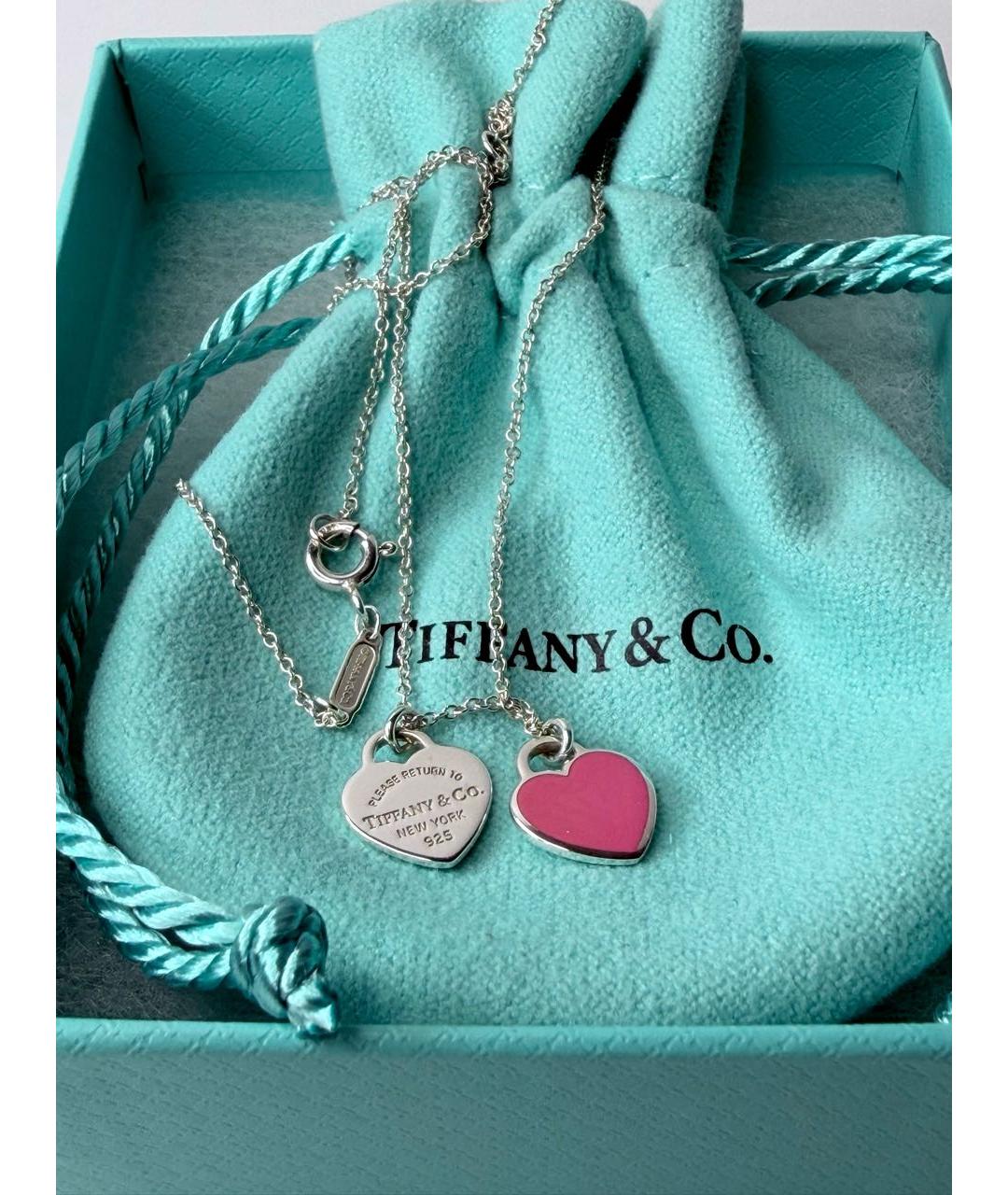 TIFFANY&CO Розовое серебряное колье, фото 3