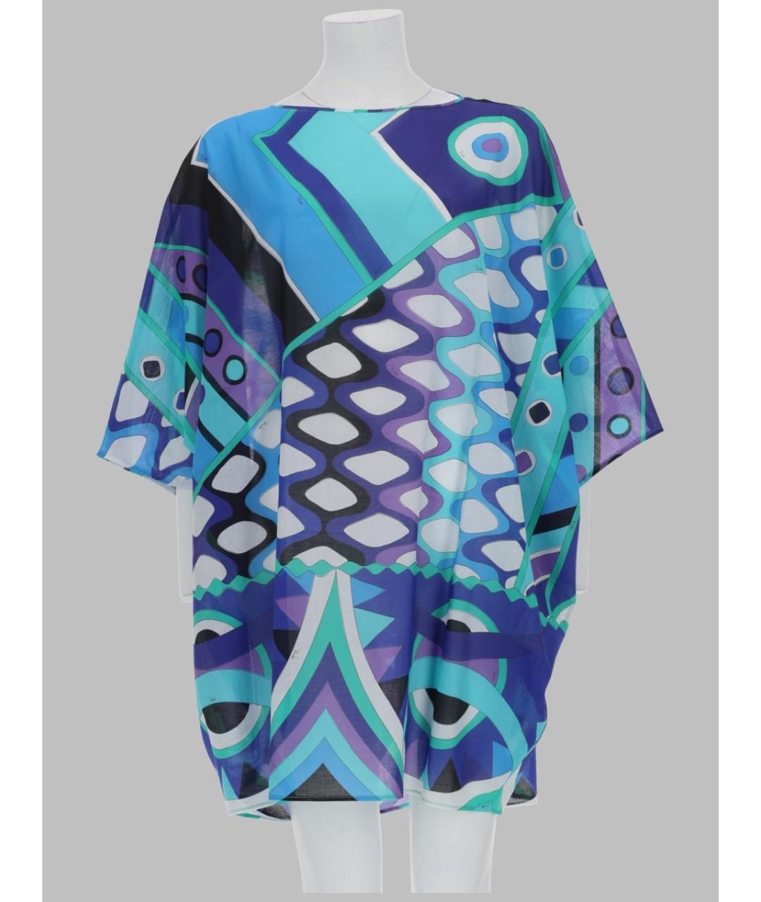 PUCCI Синее хлопковое повседневное платье, фото 3