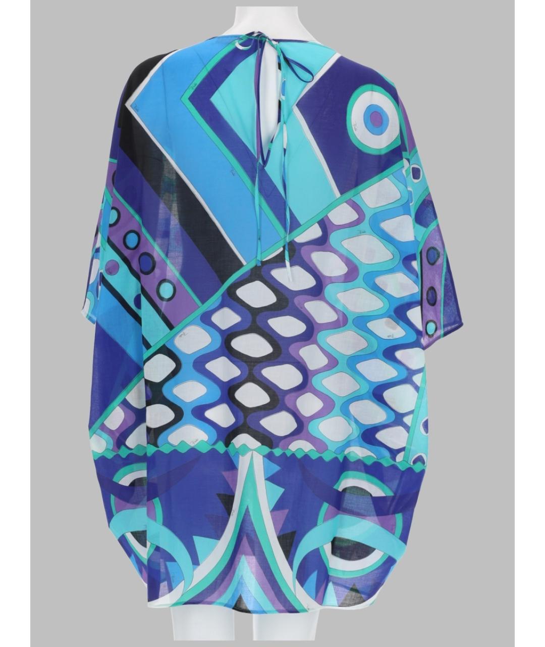 PUCCI Синее хлопковое повседневное платье, фото 2