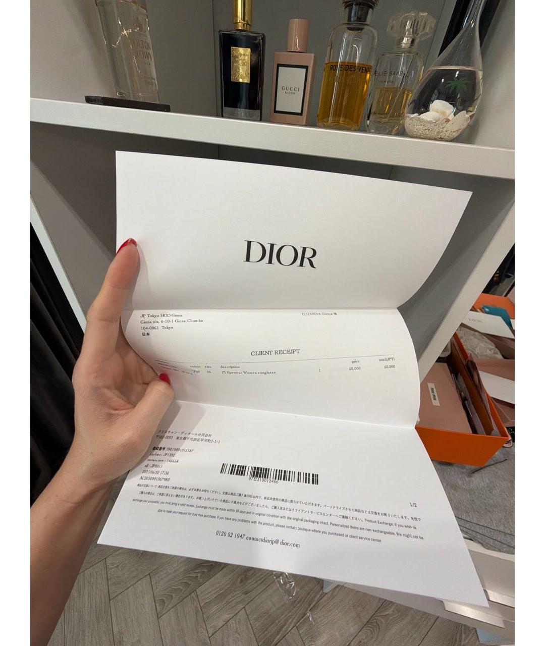 CHRISTIAN DIOR Черные пластиковые солнцезащитные очки, фото 5