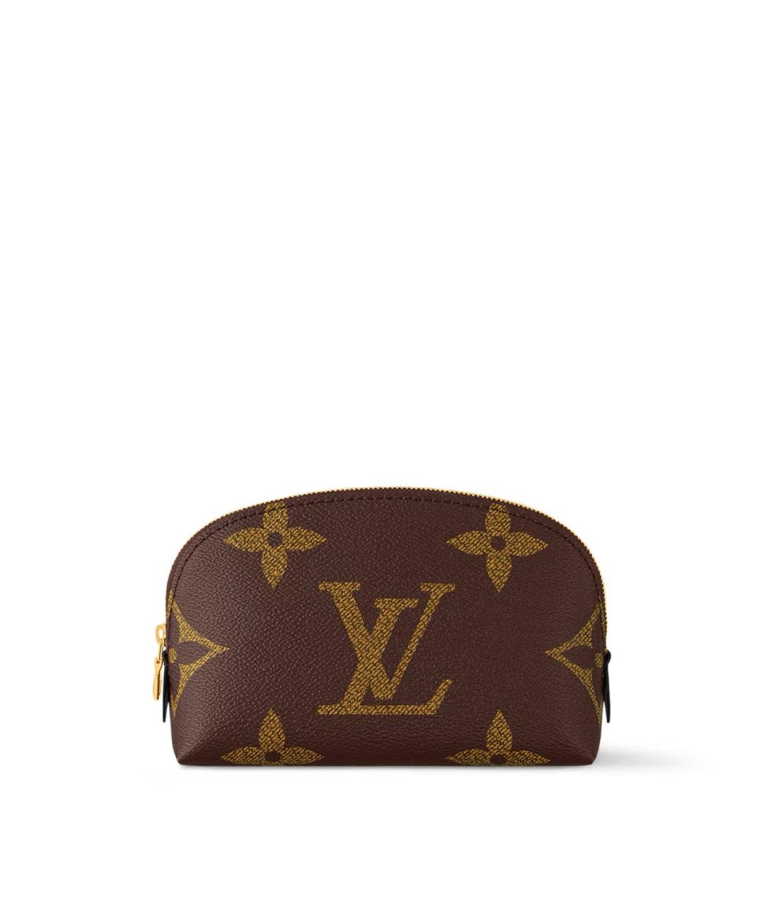 LOUIS VUITTON Коричневая кожаная косметичка, фото 1