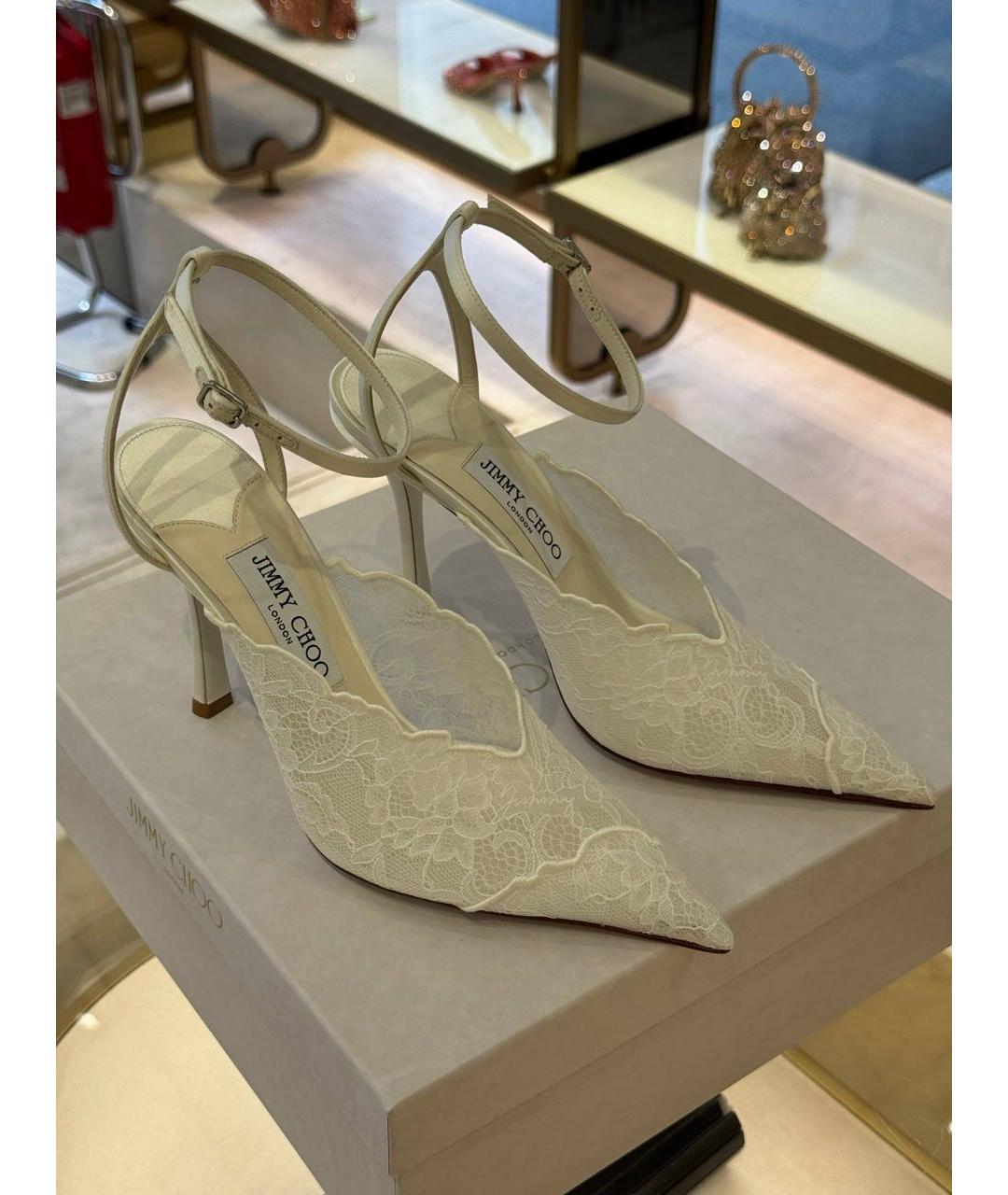 JIMMY CHOO Белые текстильные туфли, фото 3