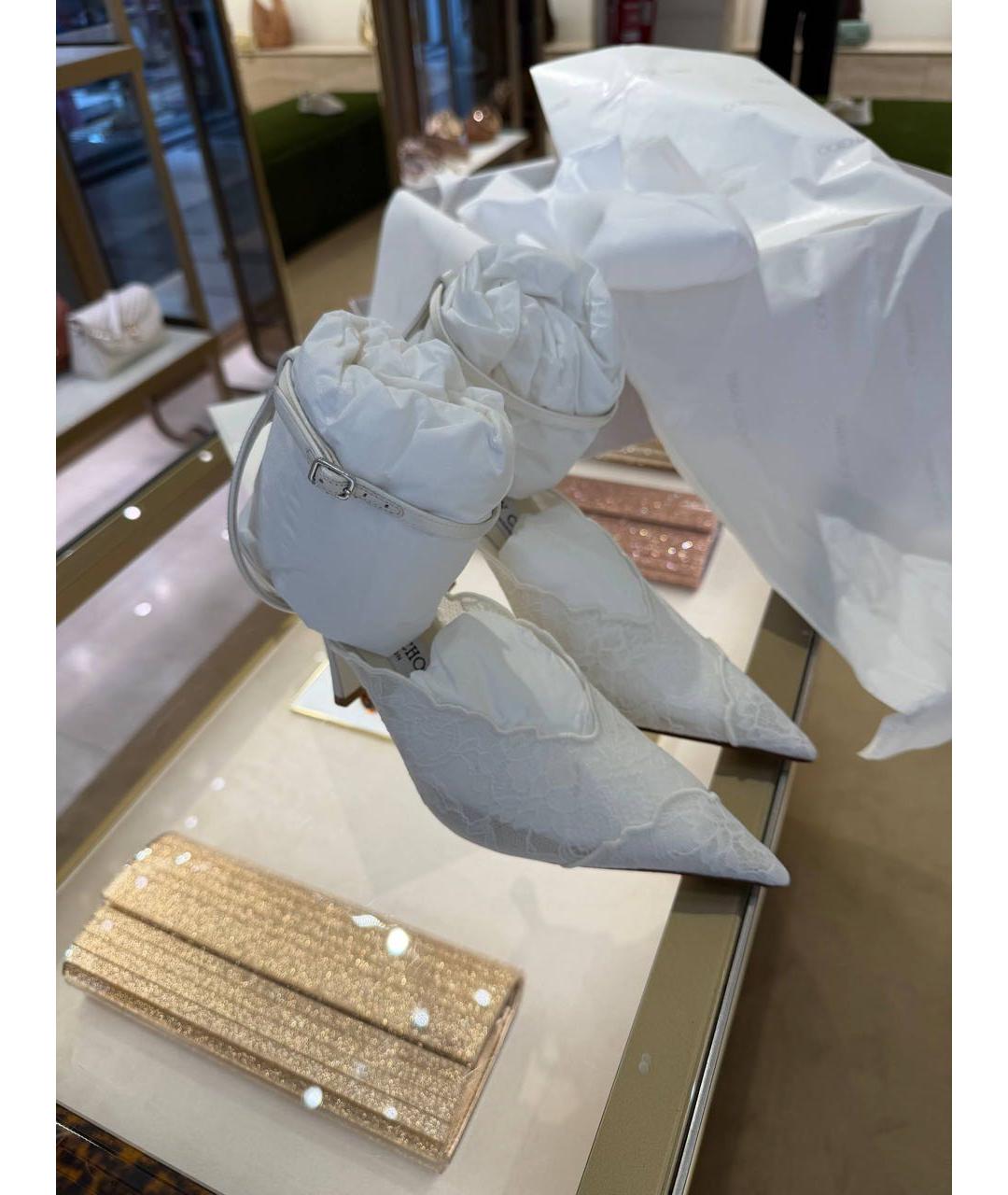 JIMMY CHOO Белые текстильные туфли, фото 2