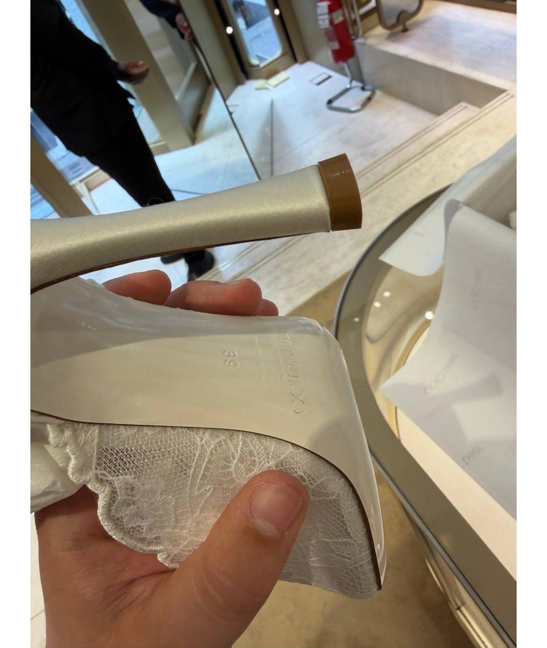JIMMY CHOO Белые текстильные туфли, фото 4