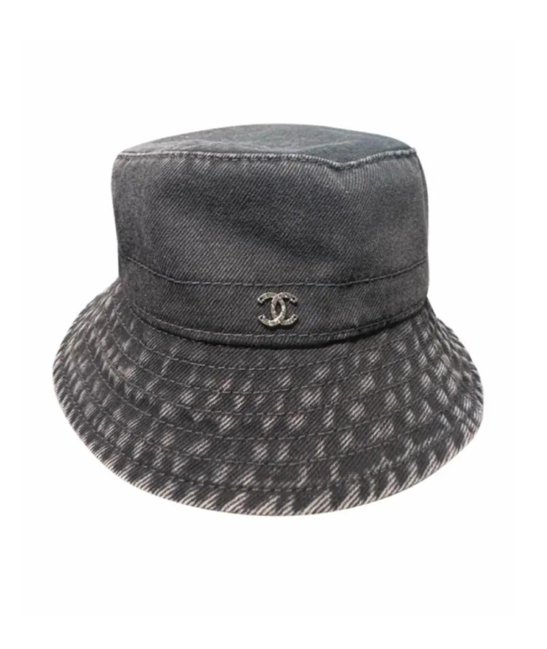 CHANEL Черная хлопковая панама, фото 1