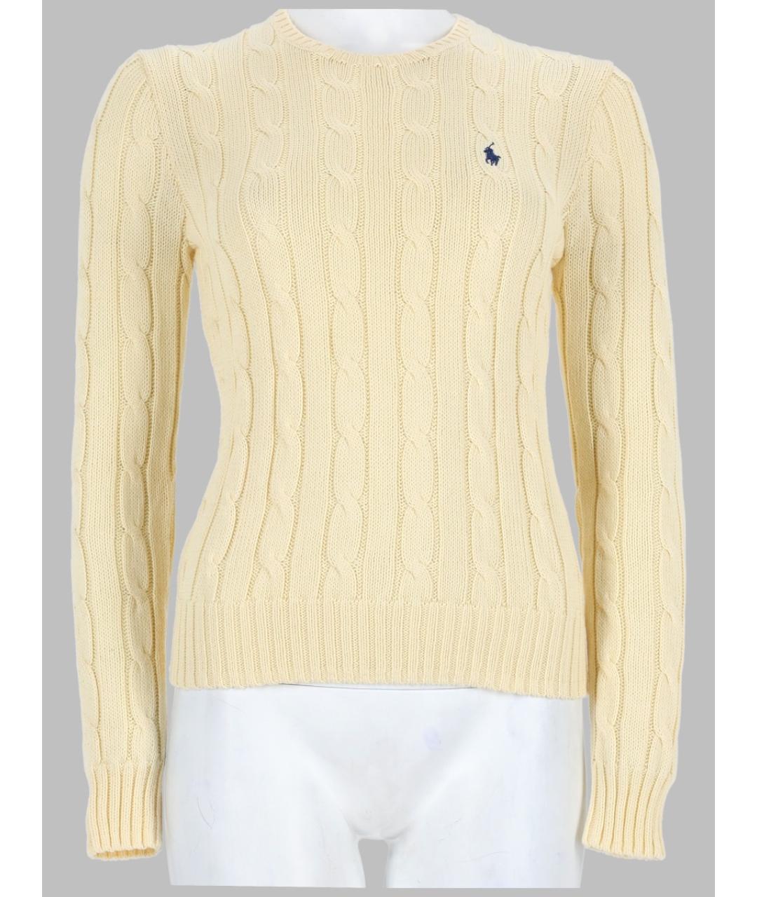 POLO RALPH LAUREN Желтый хлопковый джемпер / свитер, фото 3