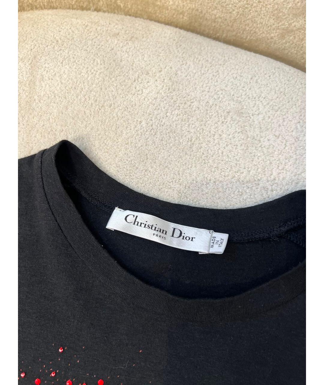 CHRISTIAN DIOR Черная хлопковая футболка, фото 7