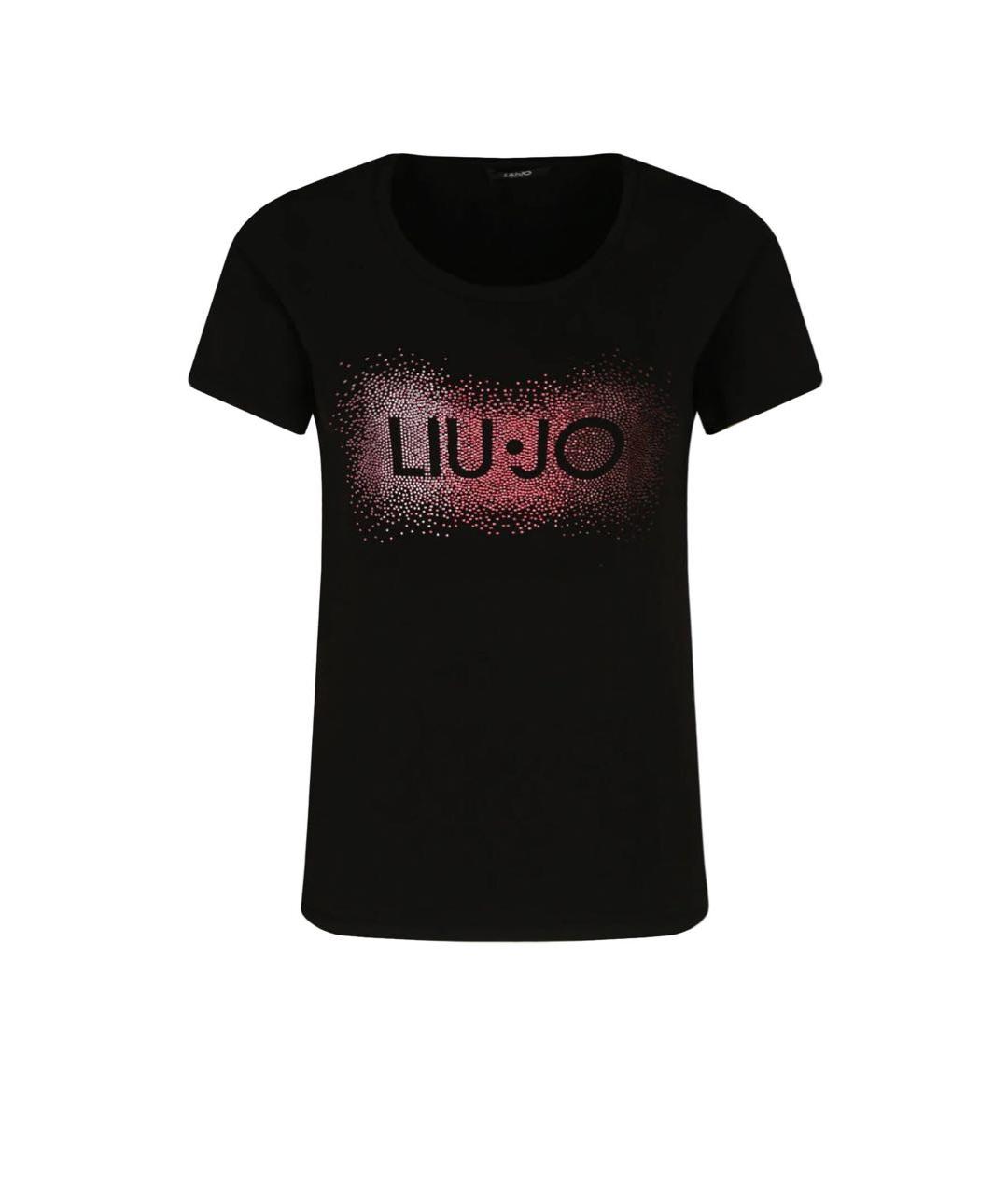 LIU JO Черная хлопковая футболка, фото 7
