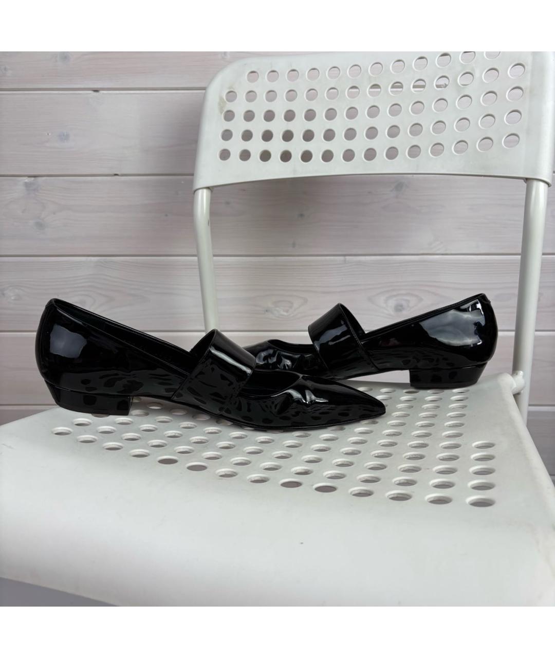 GIUSEPPE ZANOTTI DESIGN Черные балетки из лакированной кожи, фото 3