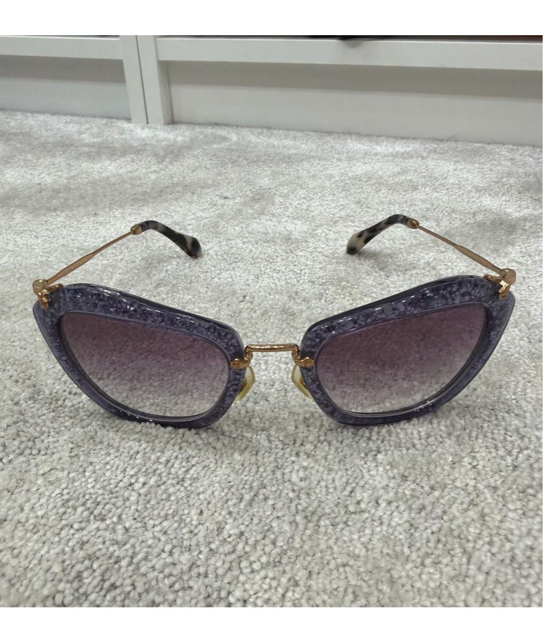 MIU MIU Фиолетовые пластиковые солнцезащитные очки, фото 7