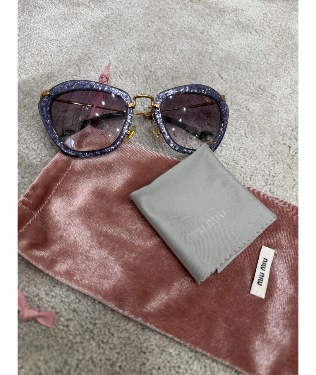 MIU MIU Фиолетовые пластиковые солнцезащитные очки, фото 4