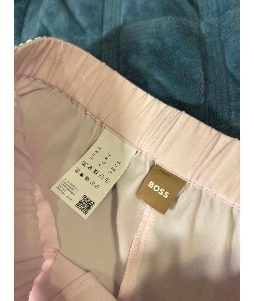 HUGO BOSS Розовые полиэстеровые брюки широкие, фото 4