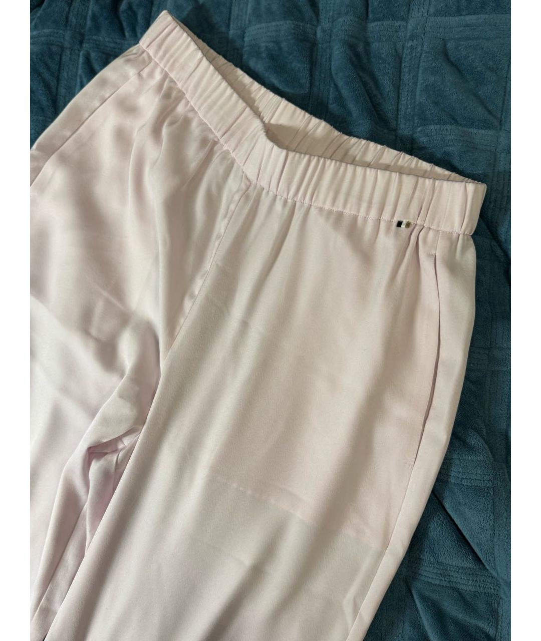 HUGO BOSS Розовые полиэстеровые брюки широкие, фото 2