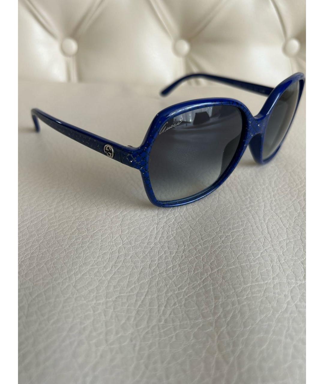 GUCCI Синие пластиковые солнцезащитные очки, фото 2