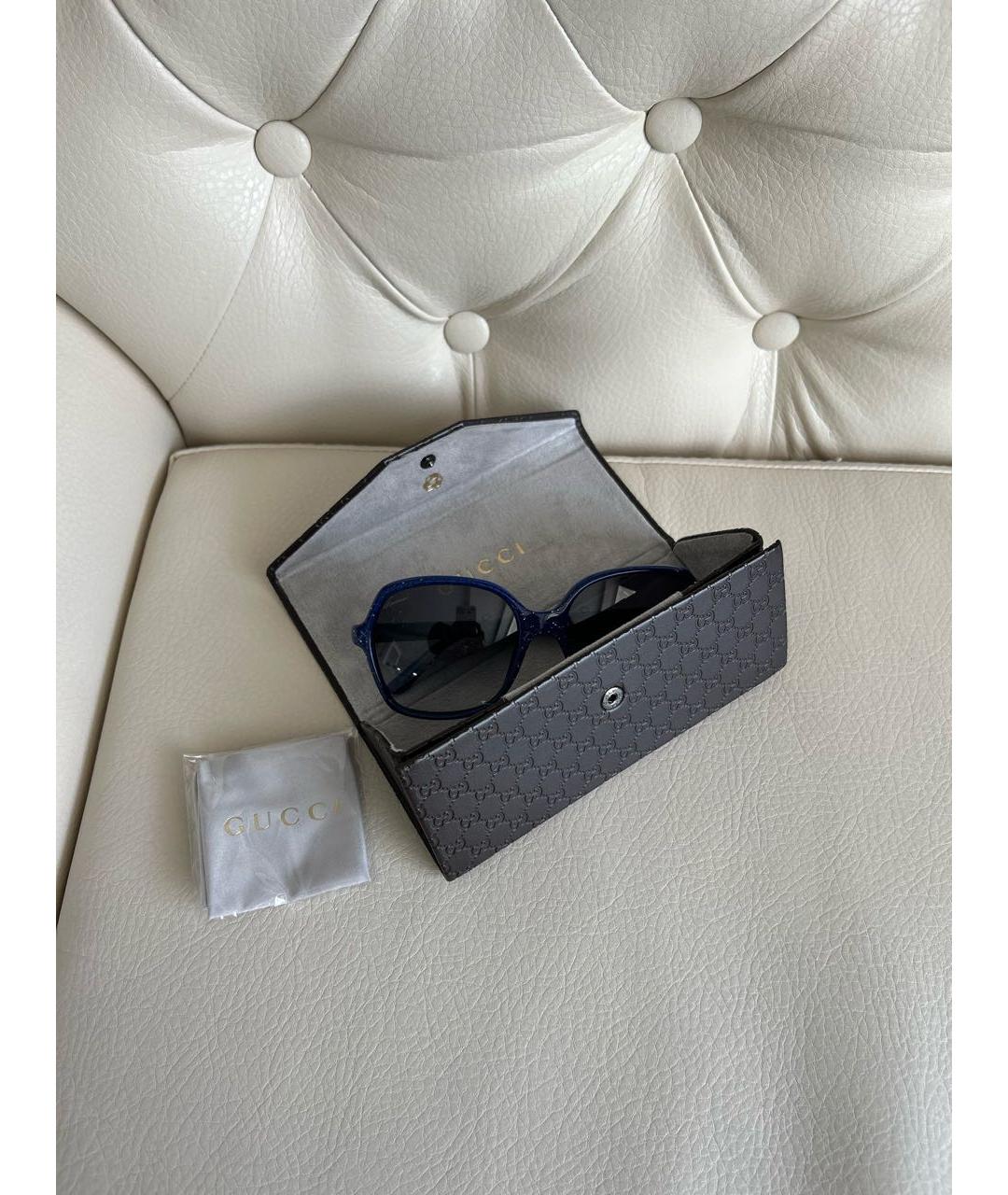 GUCCI Синие пластиковые солнцезащитные очки, фото 7