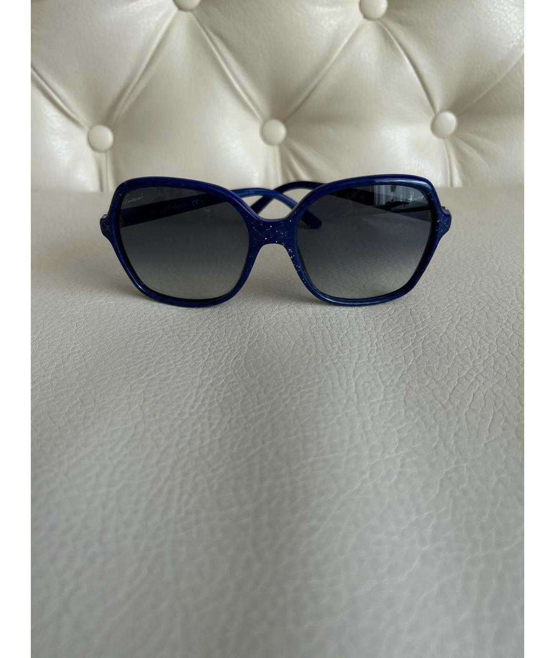 GUCCI Синие пластиковые солнцезащитные очки, фото 8