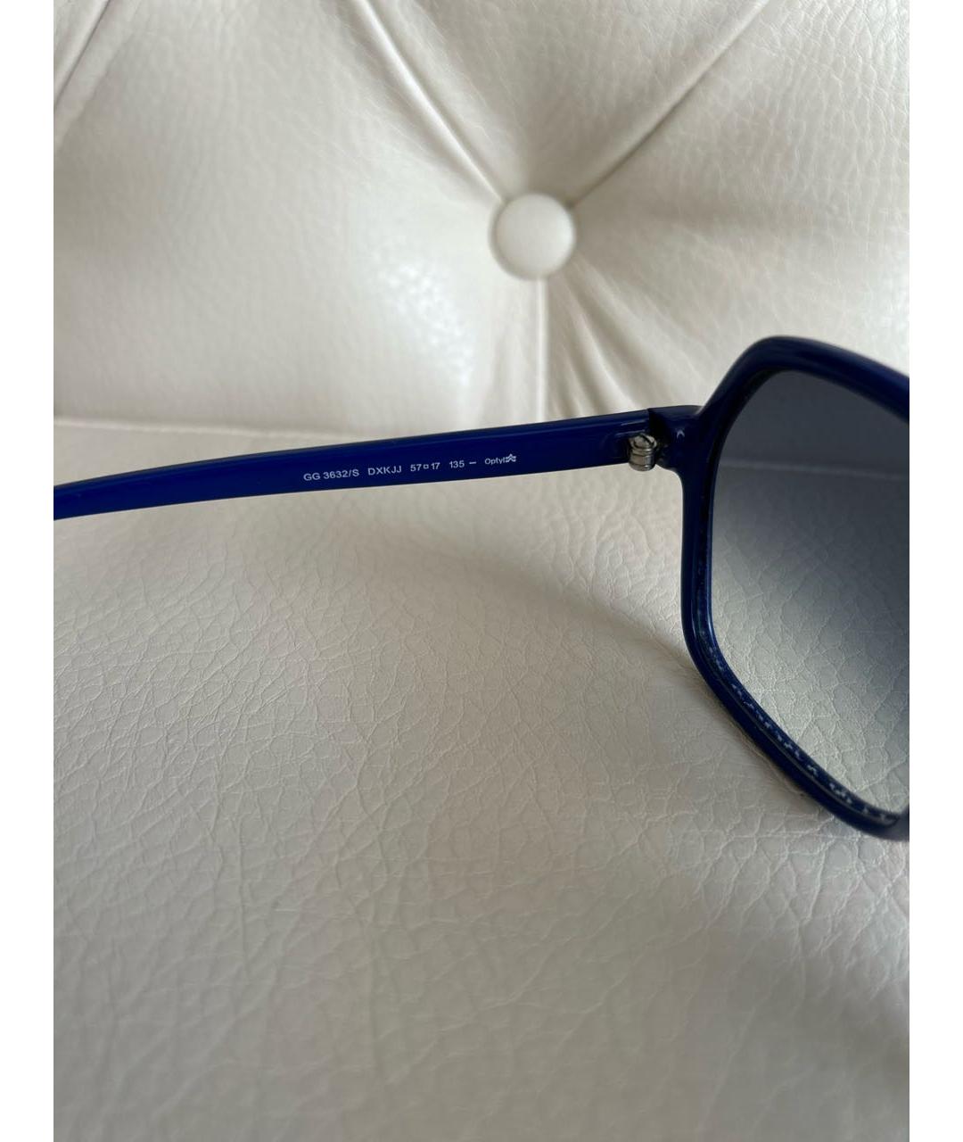 GUCCI Синие пластиковые солнцезащитные очки, фото 5
