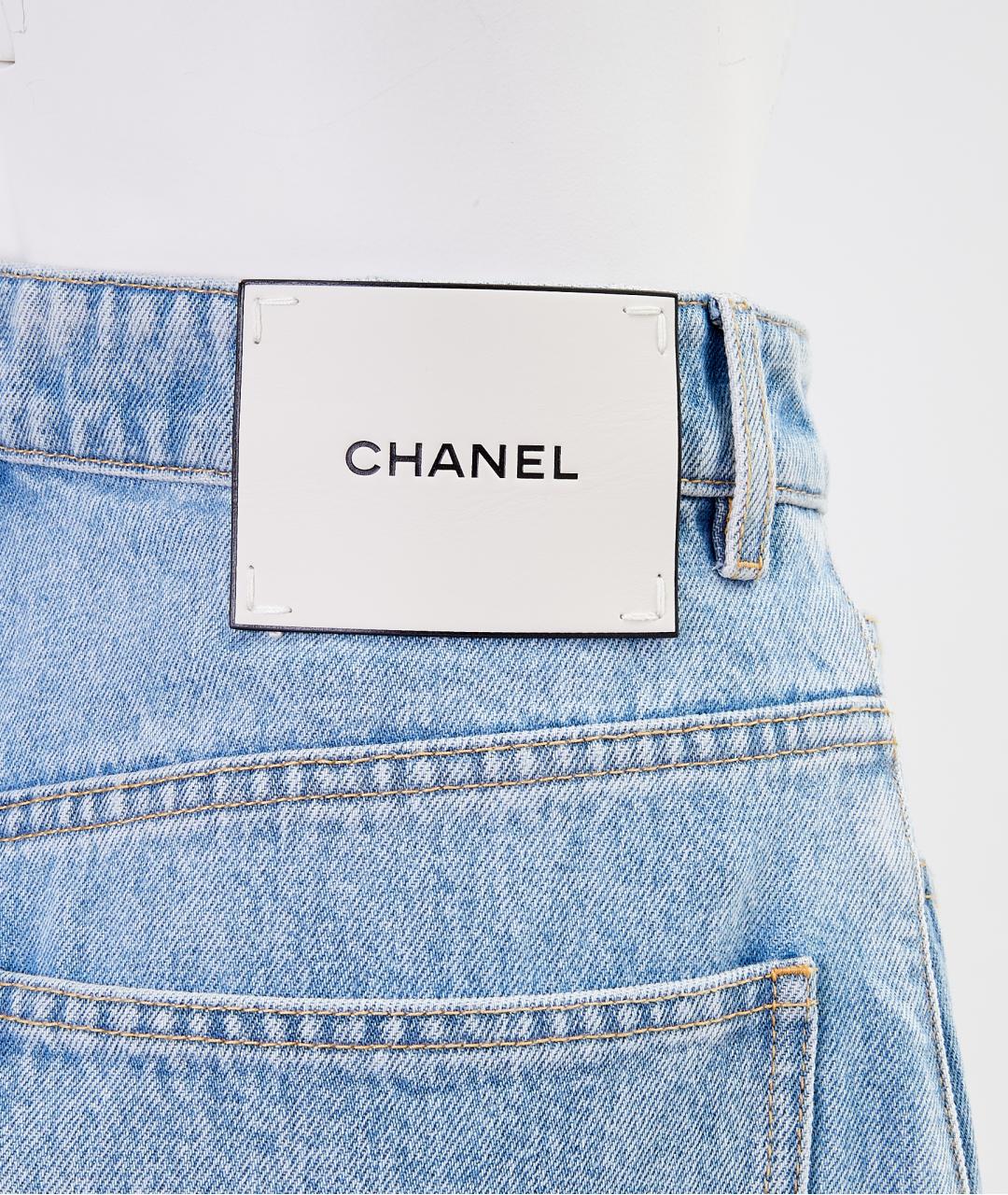 CHANEL Голубые хлопковые прямые джинсы, фото 2