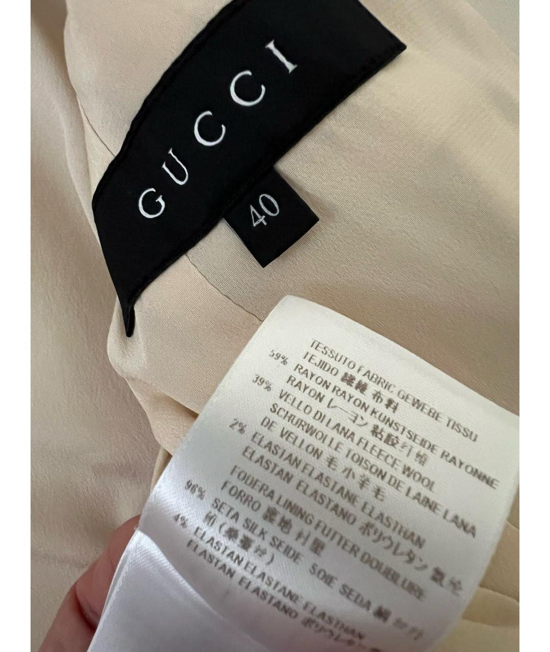 GUCCI Бежевый вискозный жакет/пиджак, фото 6