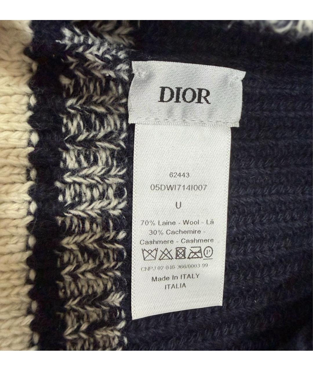CHRISTIAN DIOR Темно-синяя шерстяная шапка, фото 4