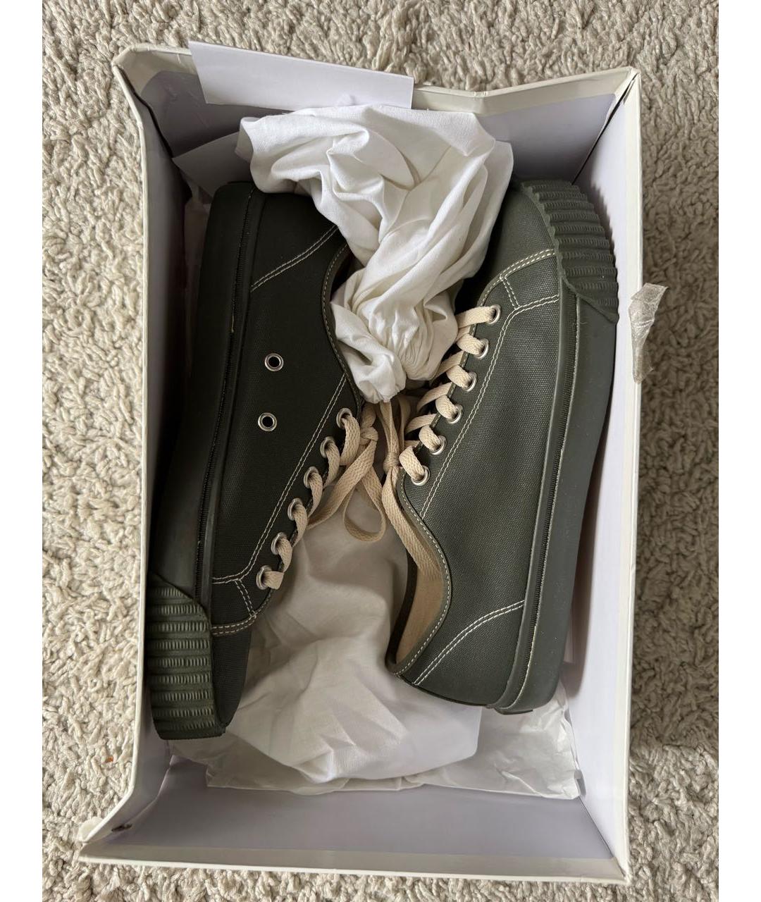 MAISON MARGIELA Зеленые текстильные кеды, фото 2