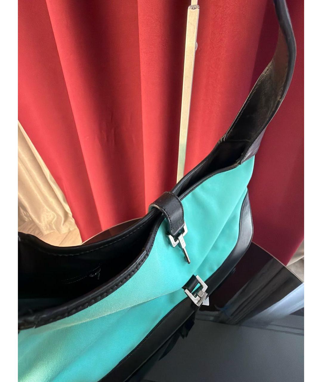 GUCCI Бирюзовая тканевая сумка через плечо, фото 4