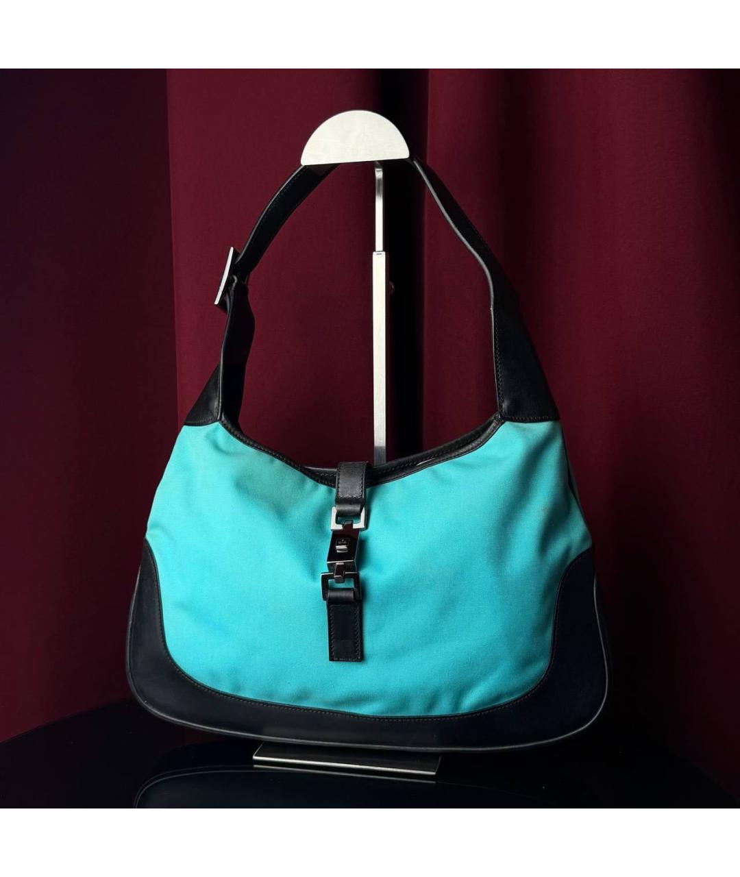 GUCCI Бирюзовая тканевая сумка через плечо, фото 2