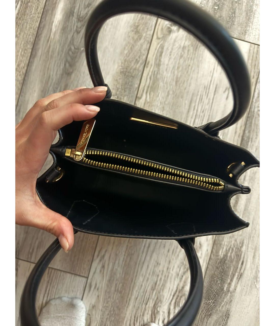 MICHAEL KORS Черная кожаная сумка тоут, фото 4