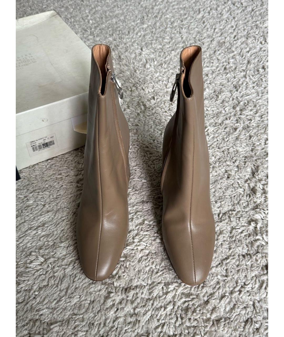 MAISON MARGIELA Коричневые кожаные ботильоны, фото 3