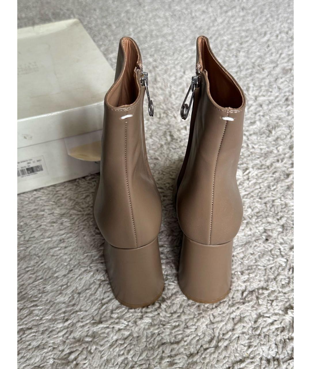 MAISON MARGIELA Коричневые кожаные ботильоны, фото 4