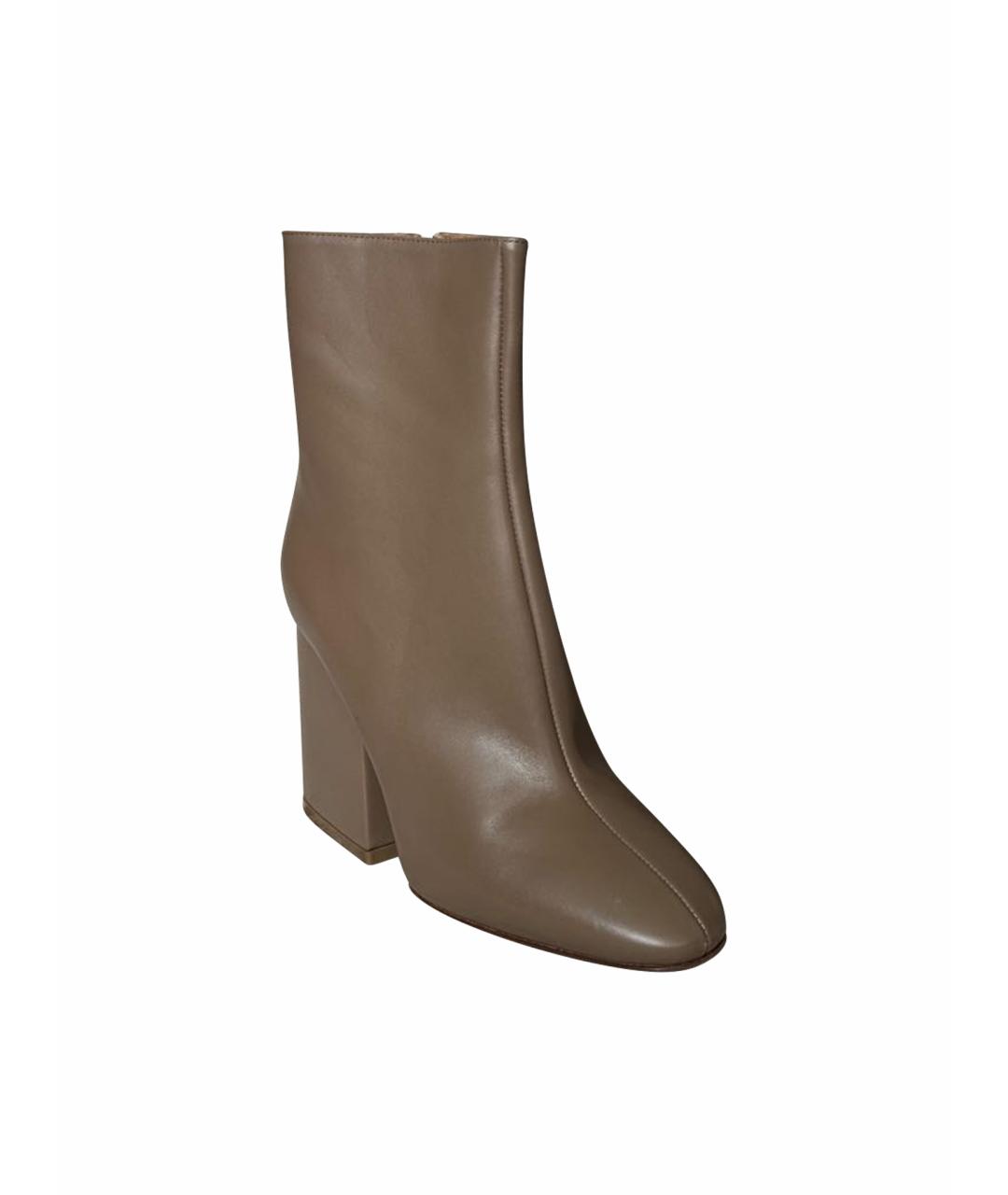 MAISON MARGIELA Коричневые кожаные ботильоны, фото 1