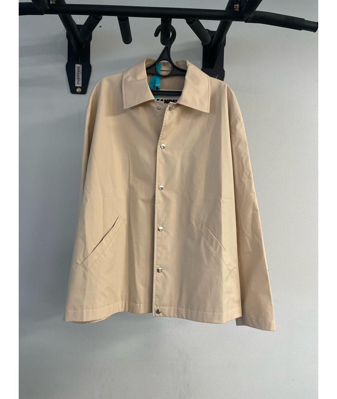 JIL SANDER Бежевая хлопковая куртка, фото 5