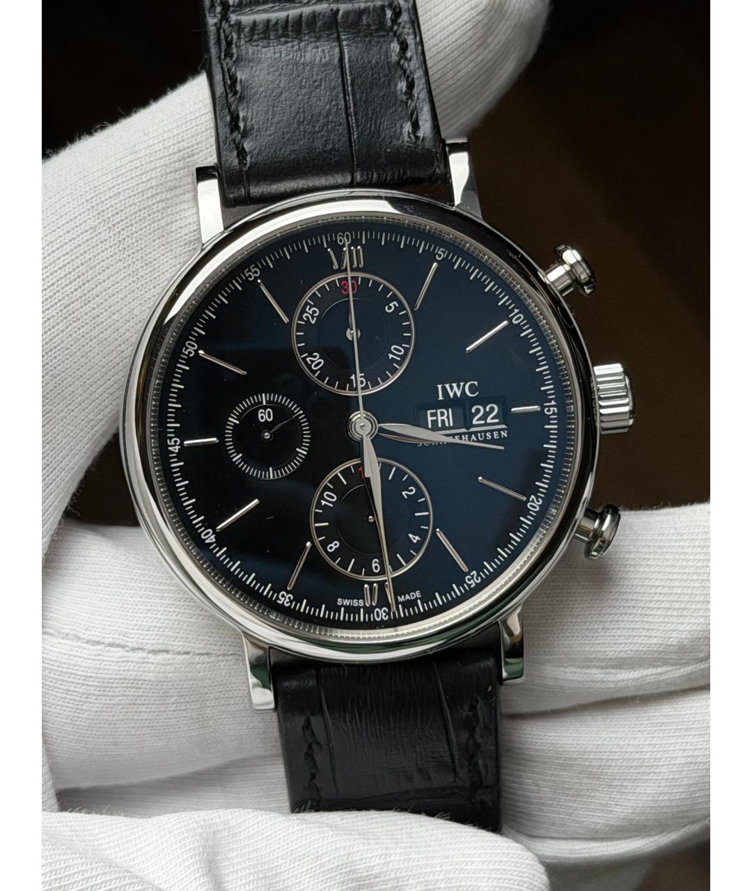 IWC Черные часы, фото 3