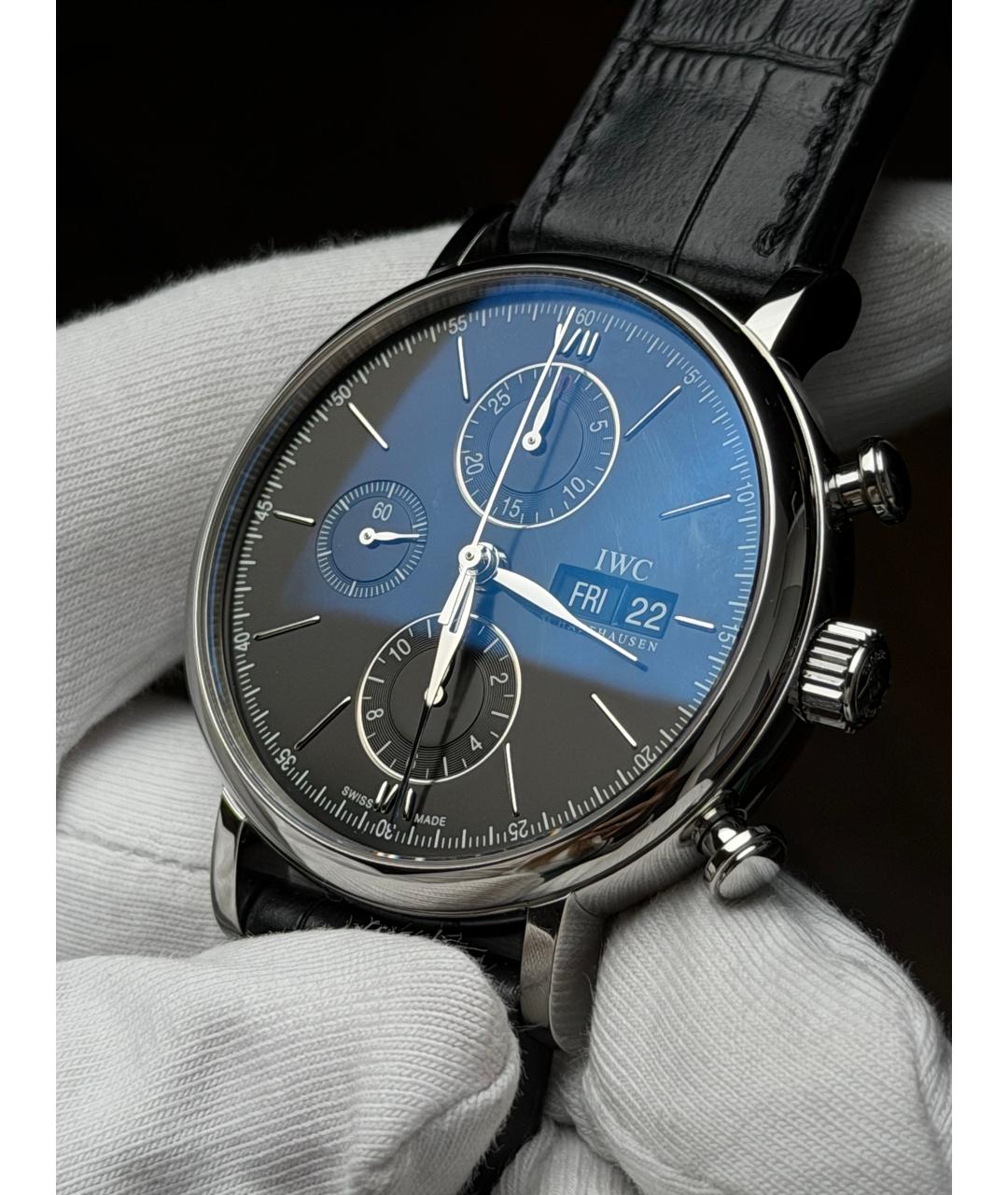 IWC Черные часы, фото 4