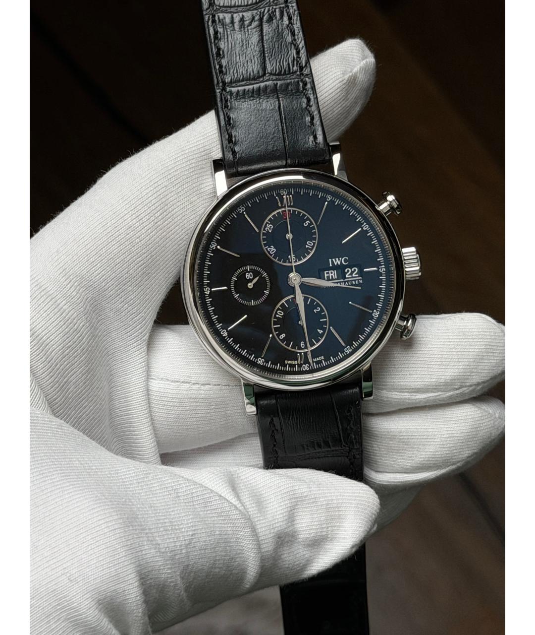 IWC Черные часы, фото 2