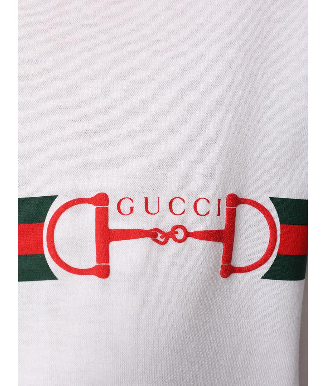 GUCCI Белая хлопковая футболка, фото 6