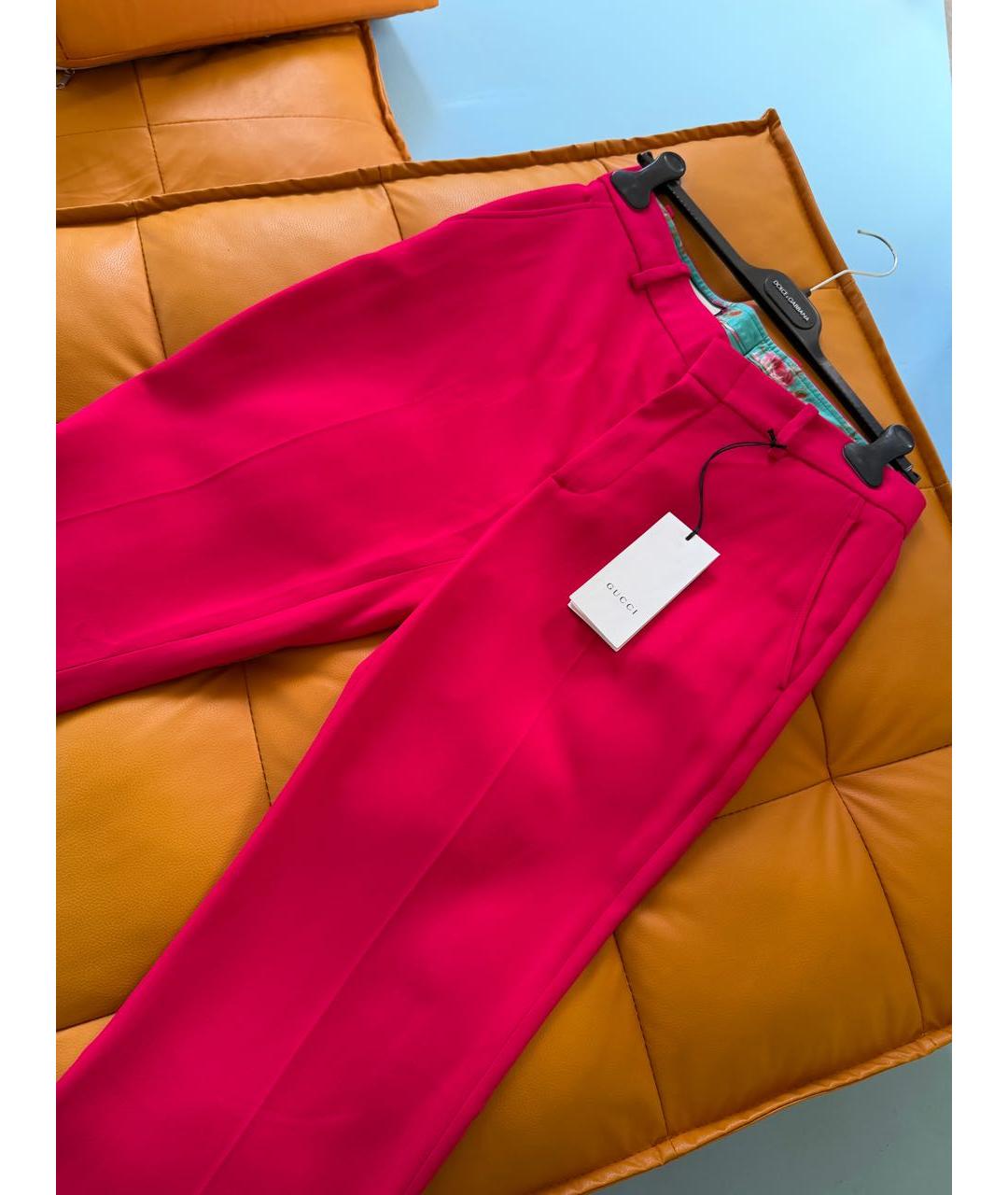 GUCCI Вискозные прямые брюки, фото 3