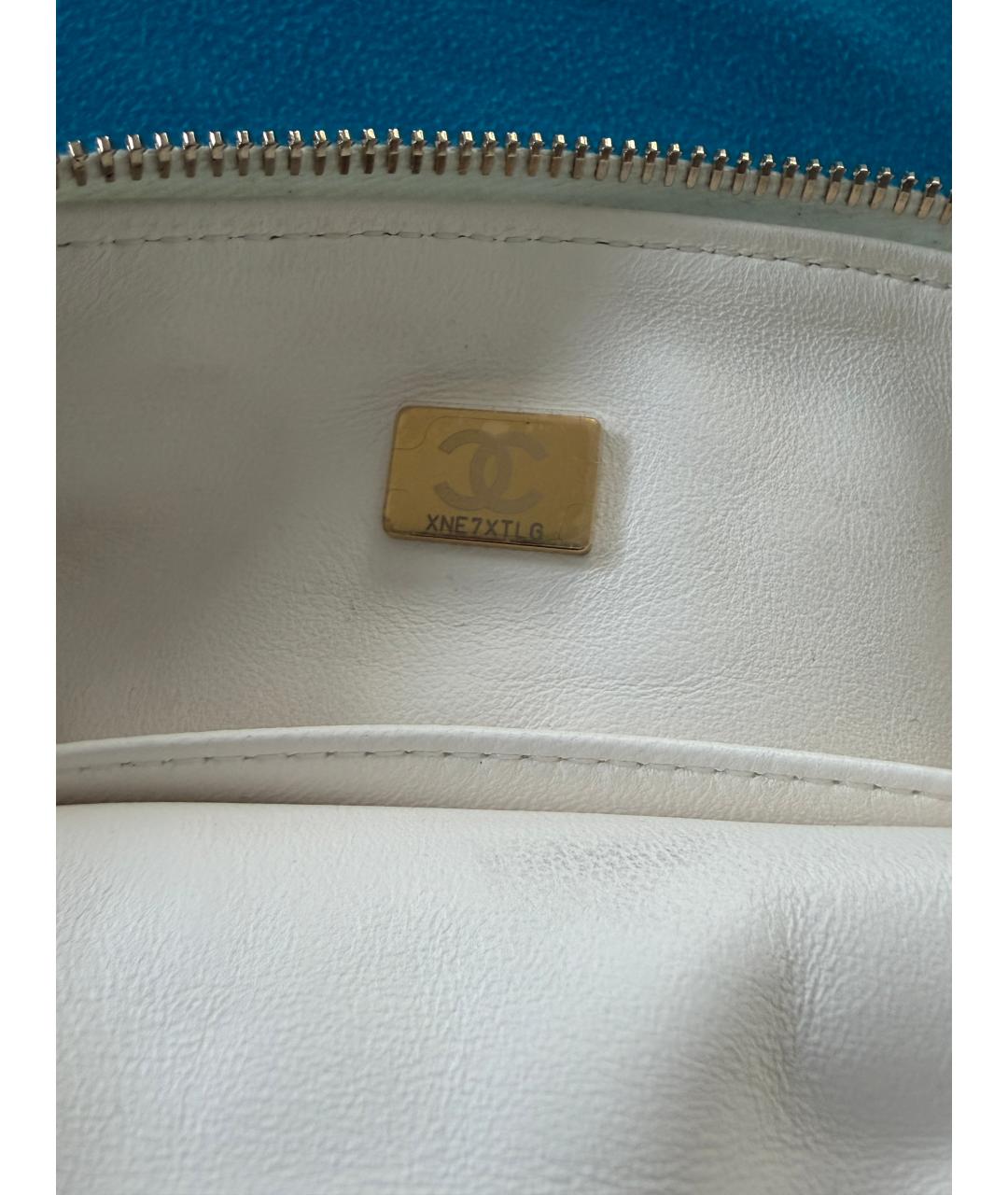 CHANEL Белая кожаная поясная сумка, фото 9