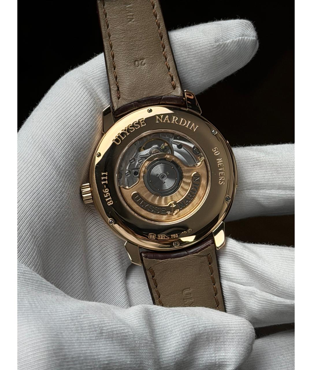 Ulysse Nardin Серебряные часы из розового золота, фото 9