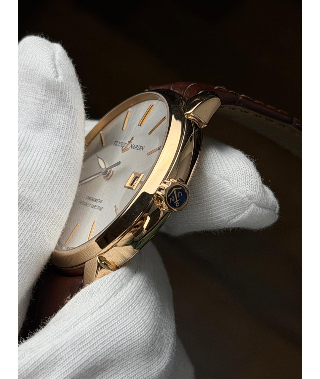 Ulysse Nardin Серебряные часы из розового золота, фото 5