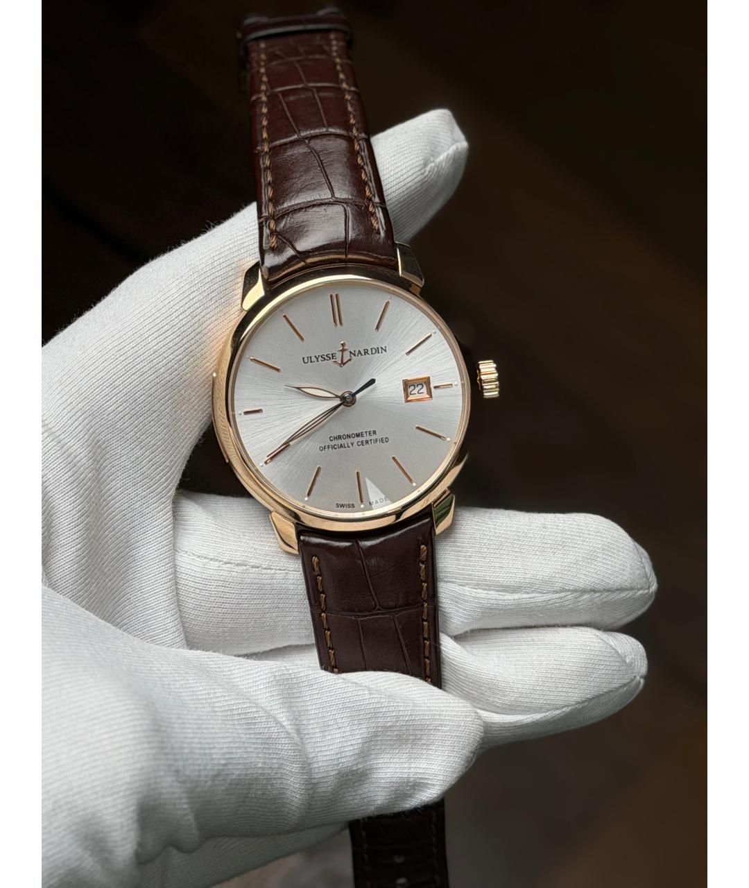 Ulysse Nardin Серебряные часы из розового золота, фото 2