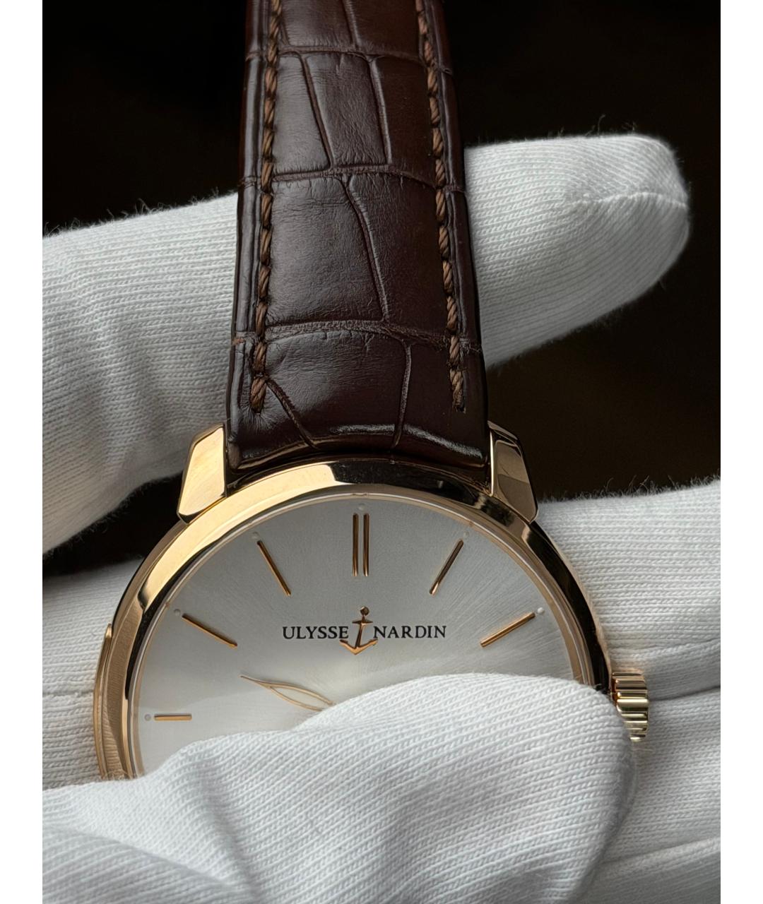 Ulysse Nardin Серебряные часы из розового золота, фото 7