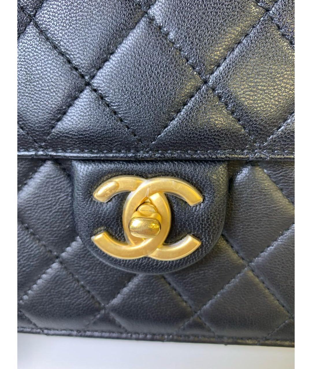 CHANEL Черная кожаная сумка через плечо, фото 6