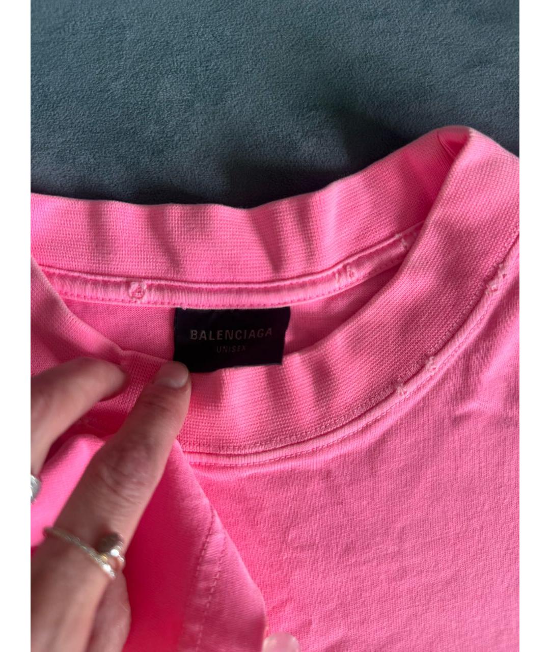 BALENCIAGA Розовая футболка, фото 3