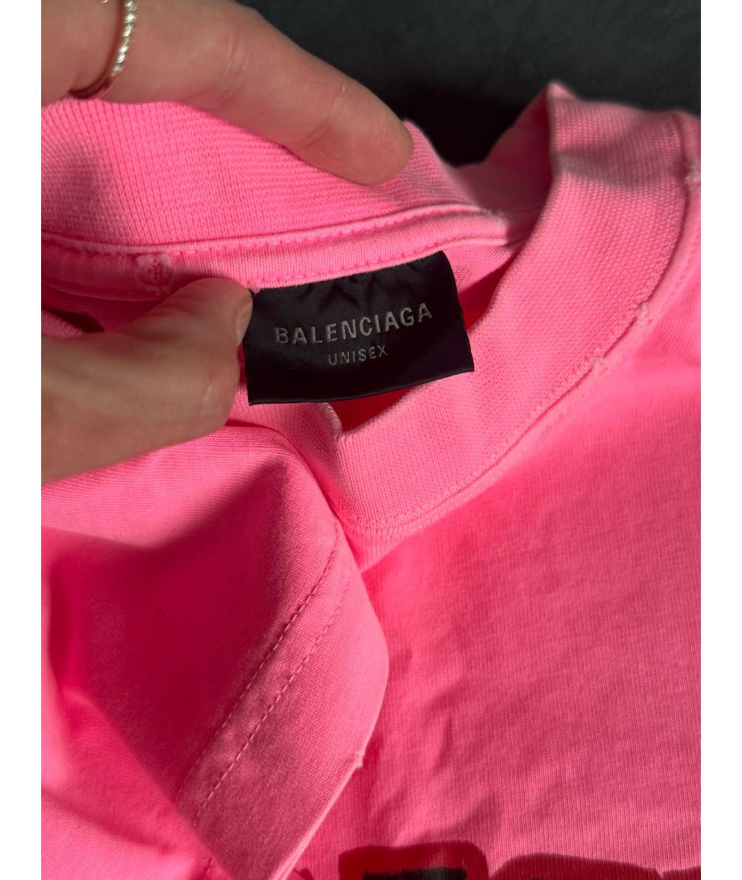 BALENCIAGA Розовая футболка, фото 4