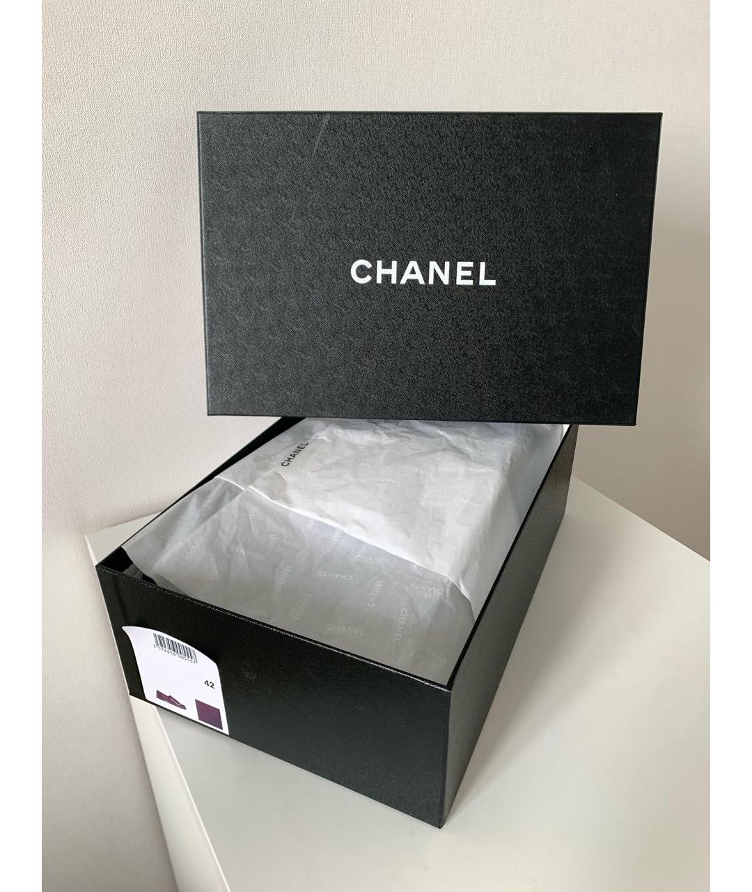 CHANEL Темно-синие кожаные лоферы, фото 8