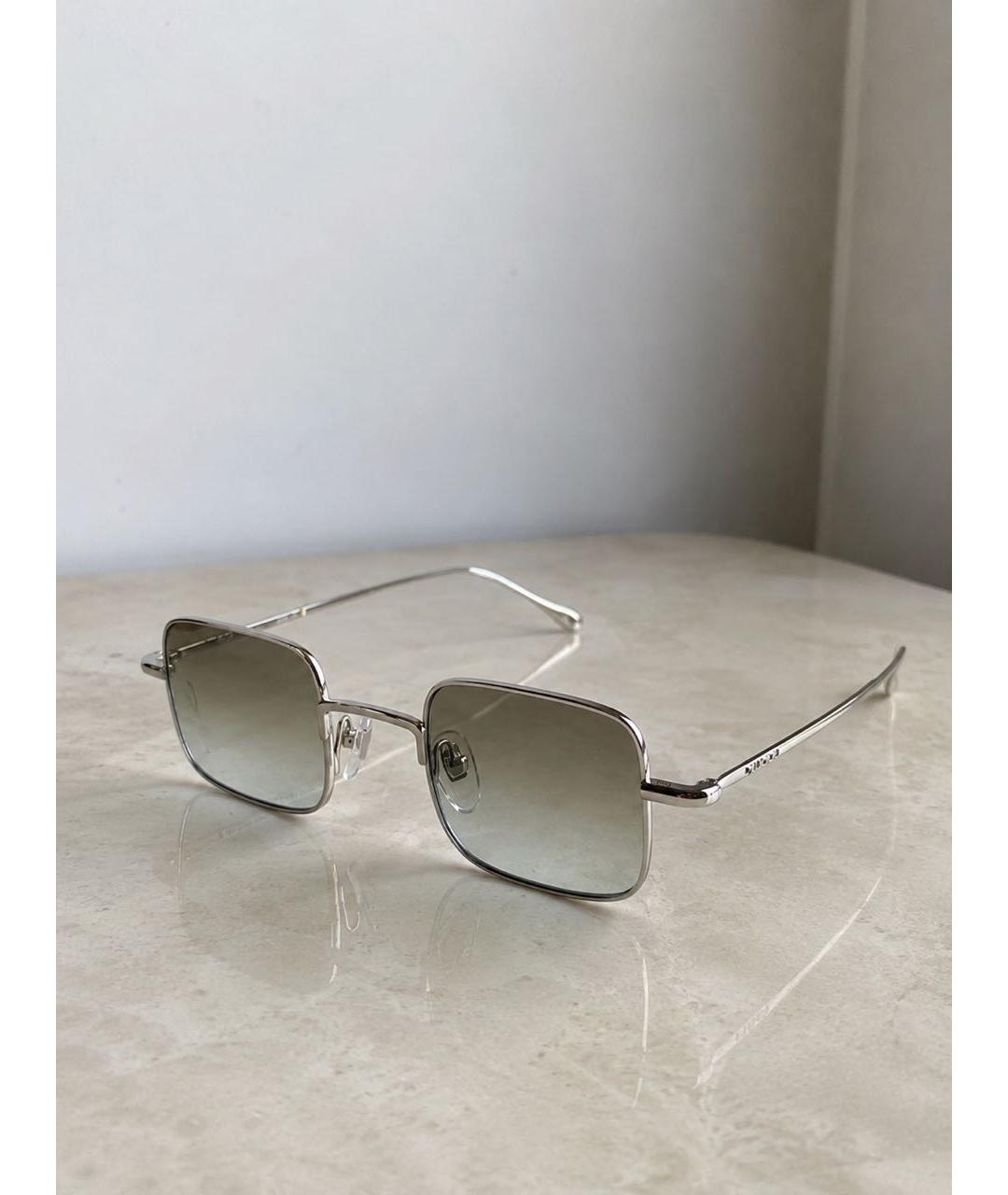 GUCCI Серебряные металлические солнцезащитные очки, фото 4