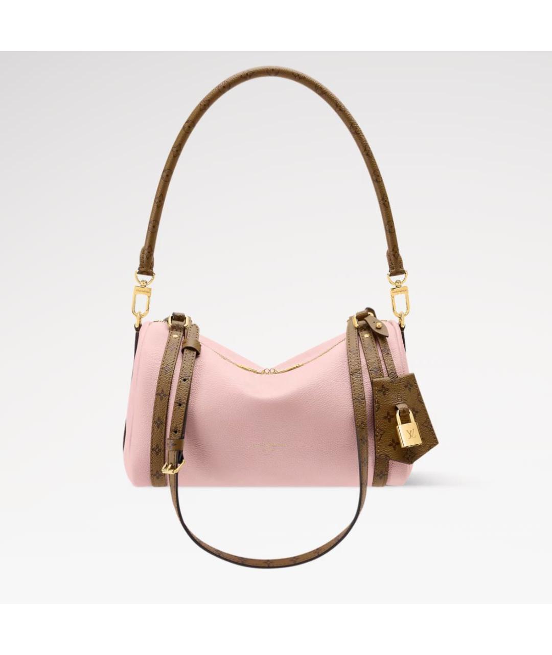 LOUIS VUITTON Розовая кожаная сумка тоут, фото 4