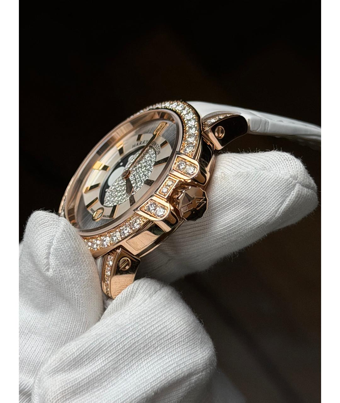 Harry Winston Белые часы из розового золота, фото 4
