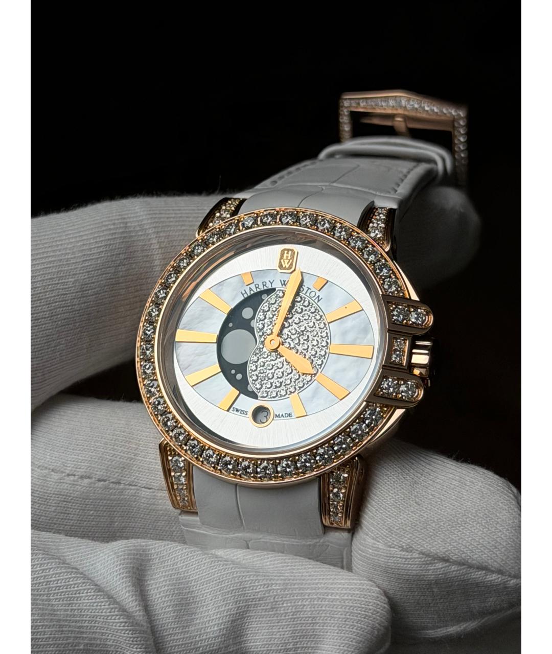Harry Winston Белые часы из розового золота, фото 3